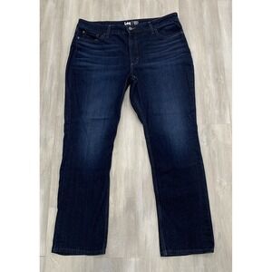 Lee Women Jeans 18M Regular Fit Straight Leg Mid Rise Blue Denim Pants‎ Stretch